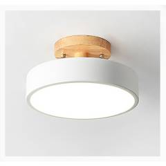 GENERICO - Led lámpara de techo moderna 18cm base de madera Blanco
