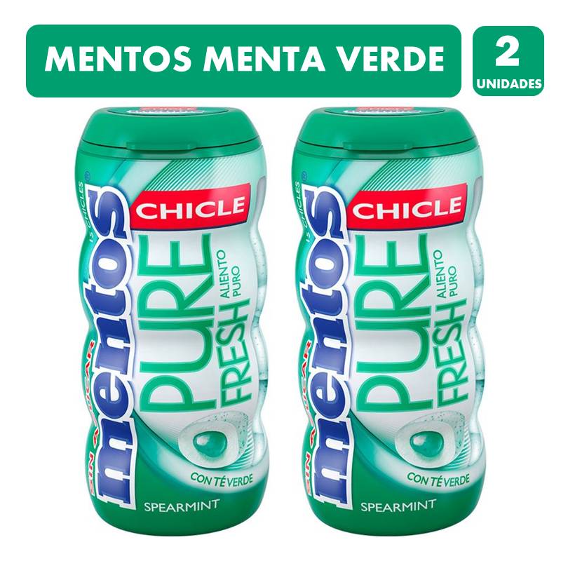 Mentos Mentos Sin Azúcar Chicle Sabor Menta Verde Pack 2unidades 6921