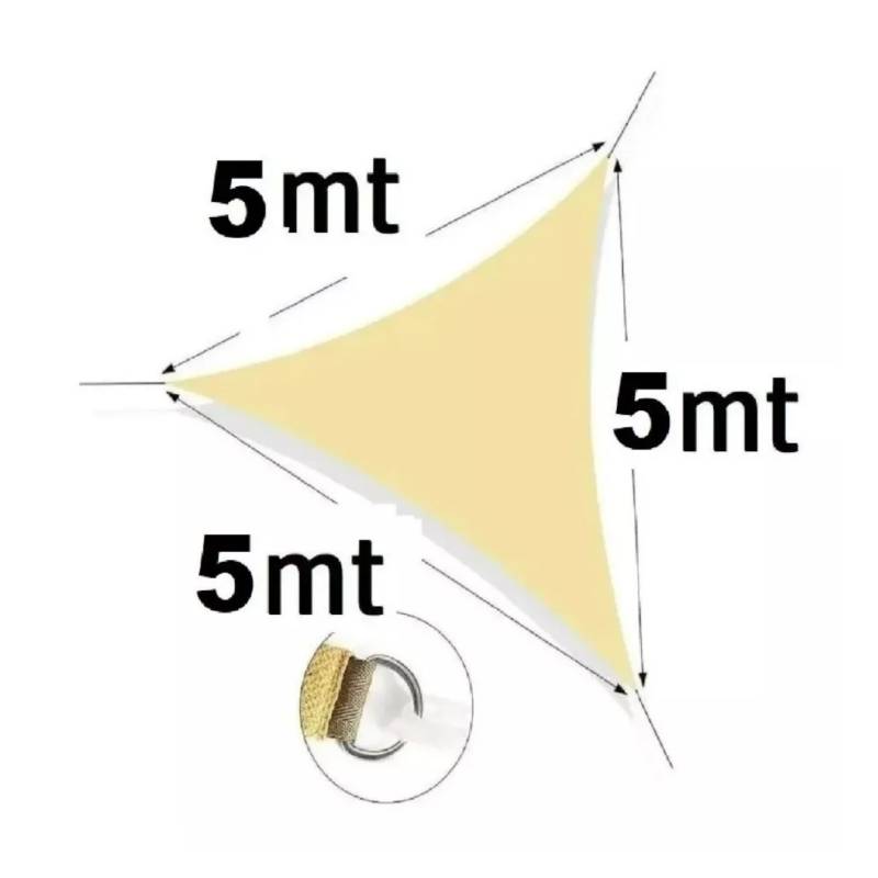 Lona Sombreadora Toldo Vela Triangular 5x5x5 Impermeable