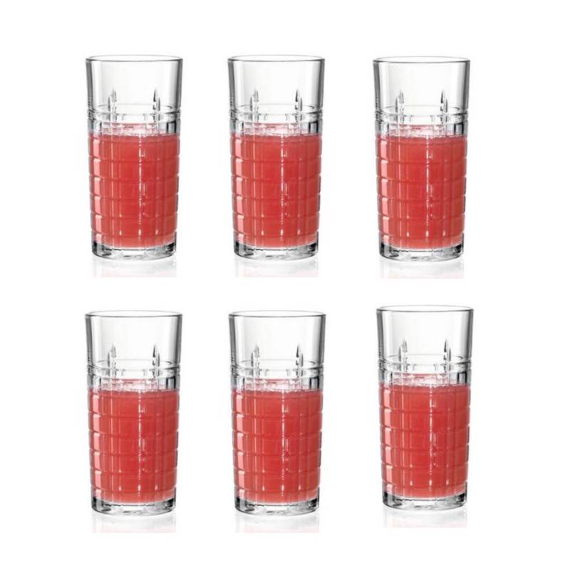 8 Vasos Vidrio Grueso Modernos Finos Elegantes 532 Ml 18 Oz