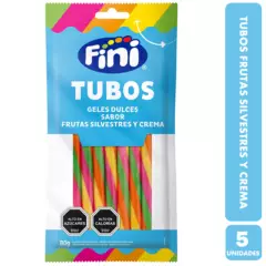 FINI - Gomitas Fini - Tubos Sabor Frutas Y Crema (pack De 5 Uni)