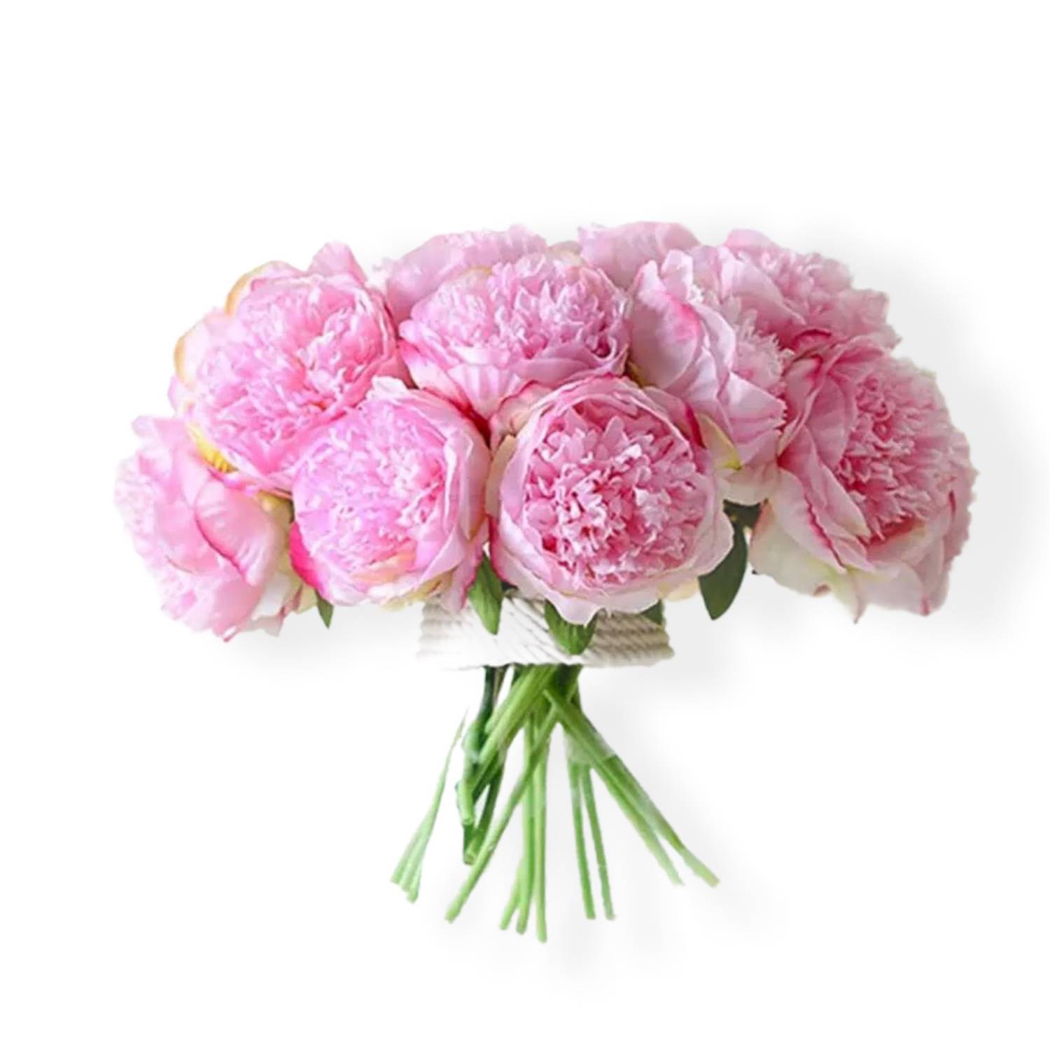  Flores artificiales, rosa rosa, peonía de seda, ramo