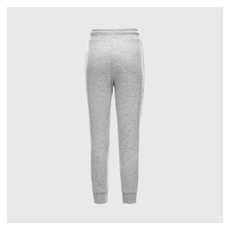 PANTALÓN BUZO JOGGER LINEAS MUJER GRIS MELANGE