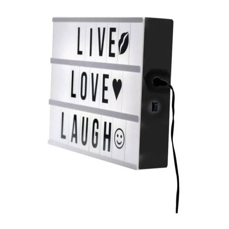 GENERICO Caja De Luz Led Lightbox A4 Pizarra Con Letras Y Emojis