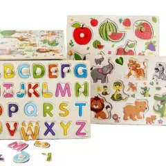GENERICO - Pack 5 Puzzles Encaje Madera Juguete Infantil Montessori