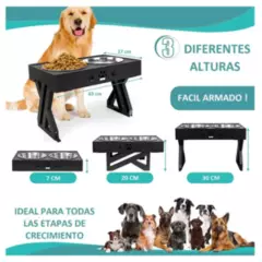 GENERICO - Comedero-bebedero Para Perros Altura Ajustable