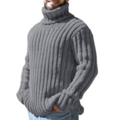BLWOENS - Suéter casual de moda para hombres - Gris