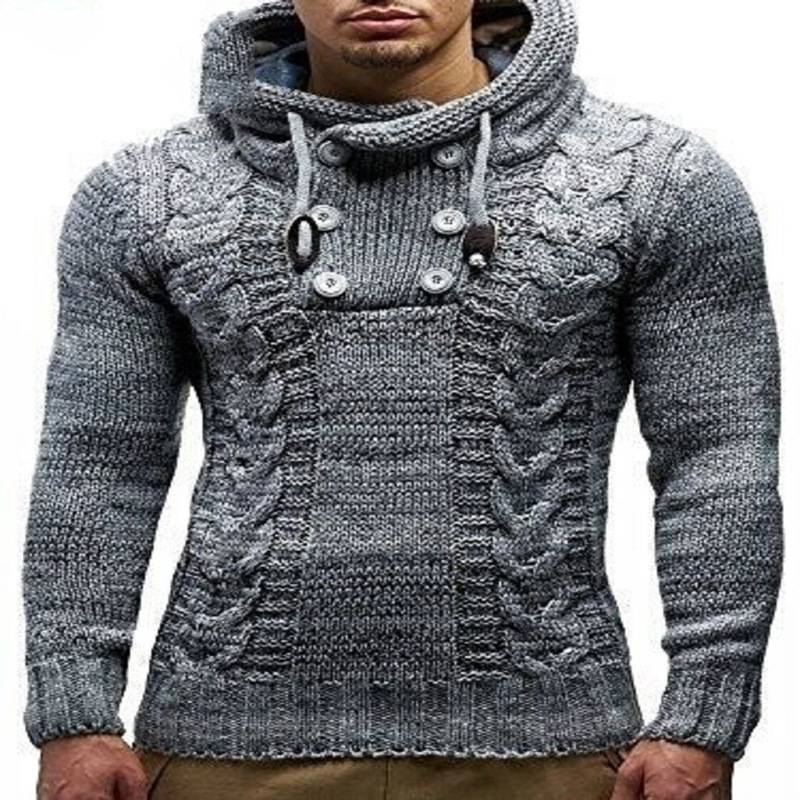 BLWOENS Suéter casual de moda para hombres - Gris