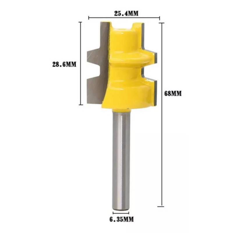 GENERICO Fresa Madera Ensamble Machimbrado Vástago ¼ X 1,1/4
