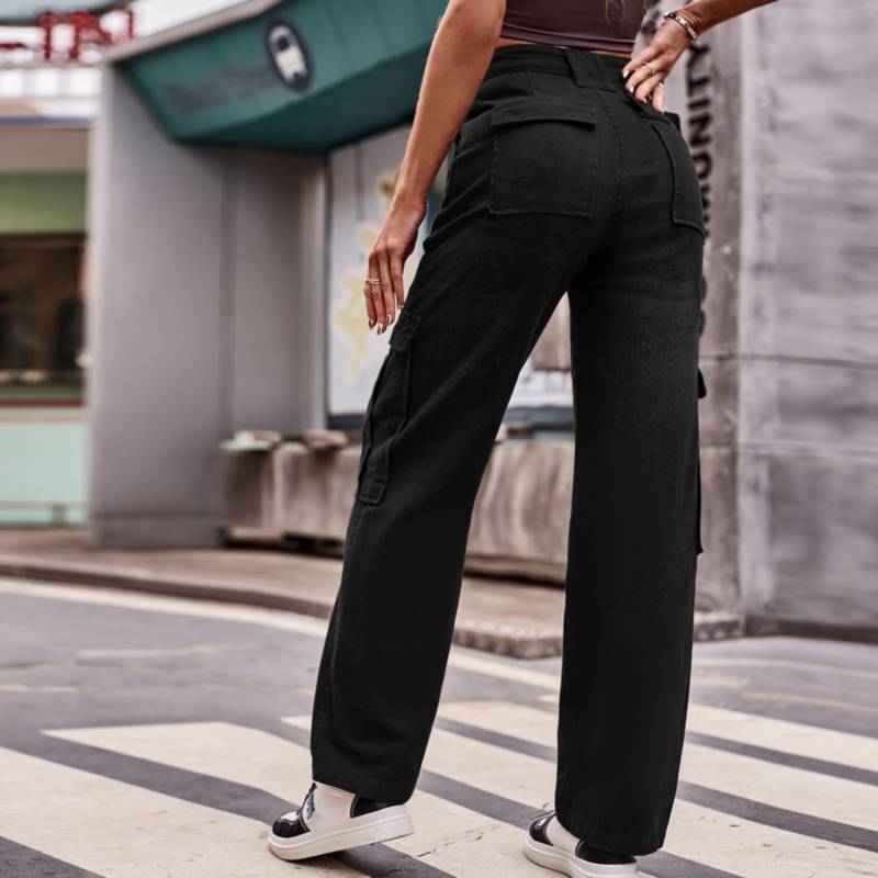 GENERICO Pantalon Para Mujer Elasticado Estilo Casual Formal - Tela - Tiro  Alto