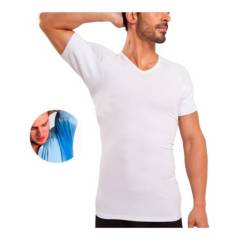 UNDER TEE - Camiseta Interior A Prueba De Sudor Con Cuello V Micro Modal - Blanco
