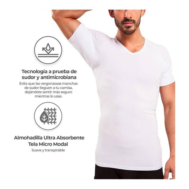 Camiseta blanca Modal con cuello en V, camiseta de manga corta con