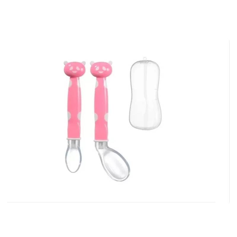 Pack de 2 cucharas personalizadas para bebé rosas