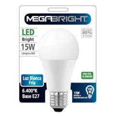 MEGABRIGHT - Ampolleta LED A65 CLASICA 15W6400K E-27