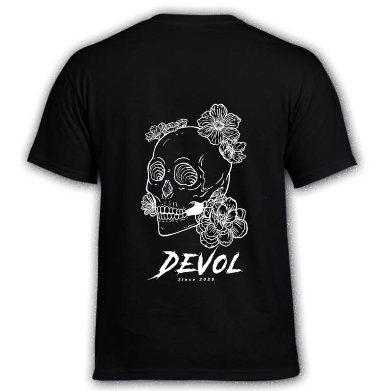 DEVOL COMPANY - Polera Gnarly Flowers Negra Devol Logo Beer