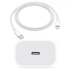 APPLE - Cargador Apple 20w Carga Rápida + Cable Usb-C A Lightning 1 MT