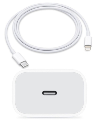 Cargador iPhone 20w Carga Rápida + Usb-c A Lightning To Usb