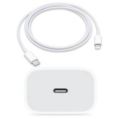 APPLE - Cargador Apple 20w Carga Rápida + Cable Usb-C A Lightning 2 MT