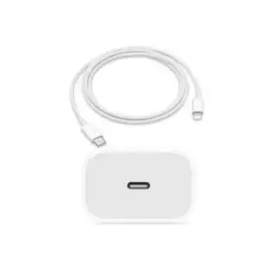 APPLE - Cargador Apple 20w Carga Rápida + Cable Usb-C A Lightning 1 MT