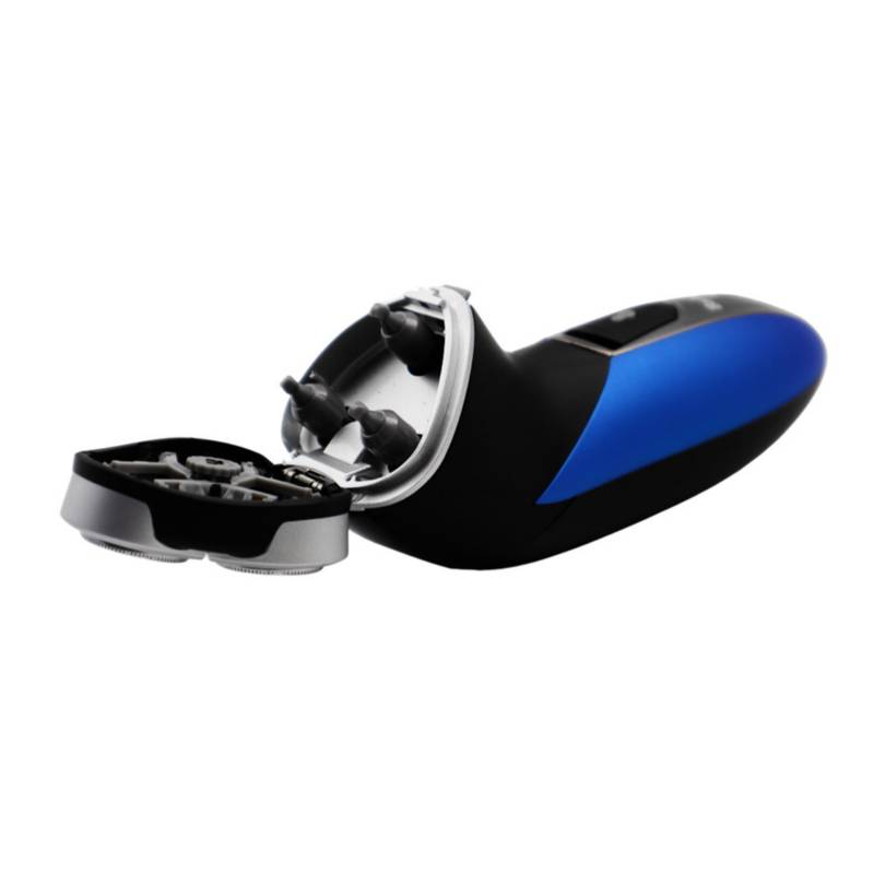 Maquina Afeitar De Cabeza Giratoria Recargable Usb Barbasol Color Azul