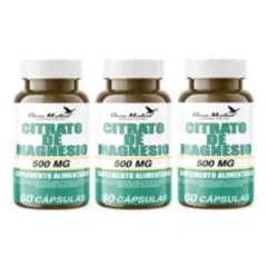 GREEN MEDICAL - Pack Citrato De Magnesio Puro Gm 180 Capsulas 3x60 Caps
