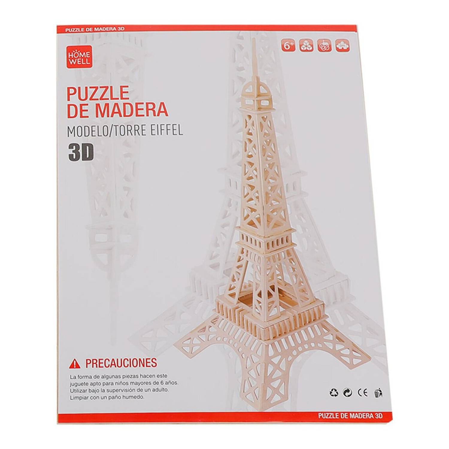 Puzzle 3D Madeira Torre Eiffell