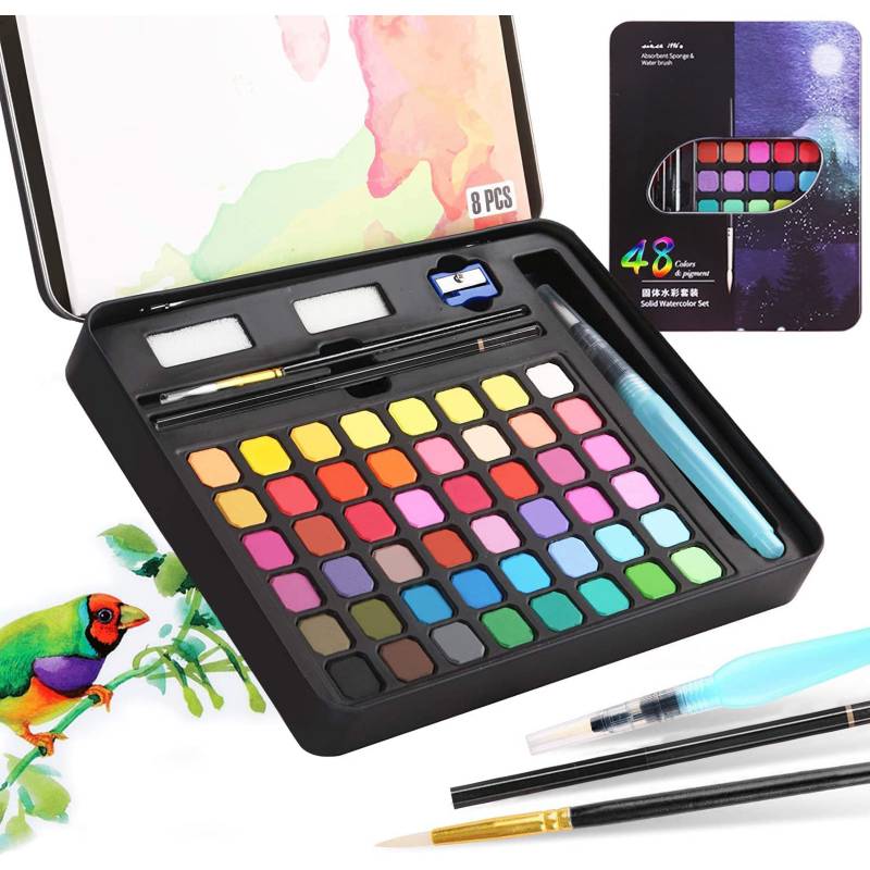 Kit Acuarelas Profesionales Pintura Acuarela Art 48 Colores