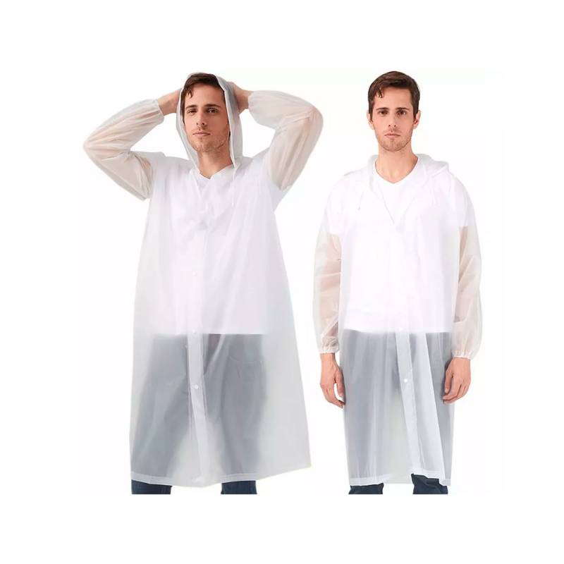 GENERICO Set 2 Capa Poncho Impermeable Portátil Para Exteriores Blanco