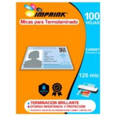 IMPRINK - 100 Micas Para Termolaminadora Plastificadora Carnet  125mic