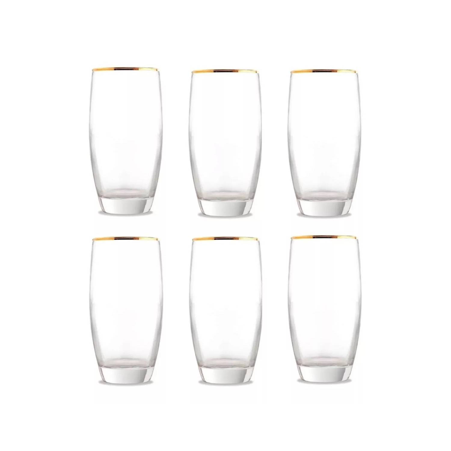 Set de 6 Vasos de Cristal Tallado en Negro Mona