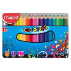 MAPED - Estuche Metálico 48 Lápices de Colores Maped