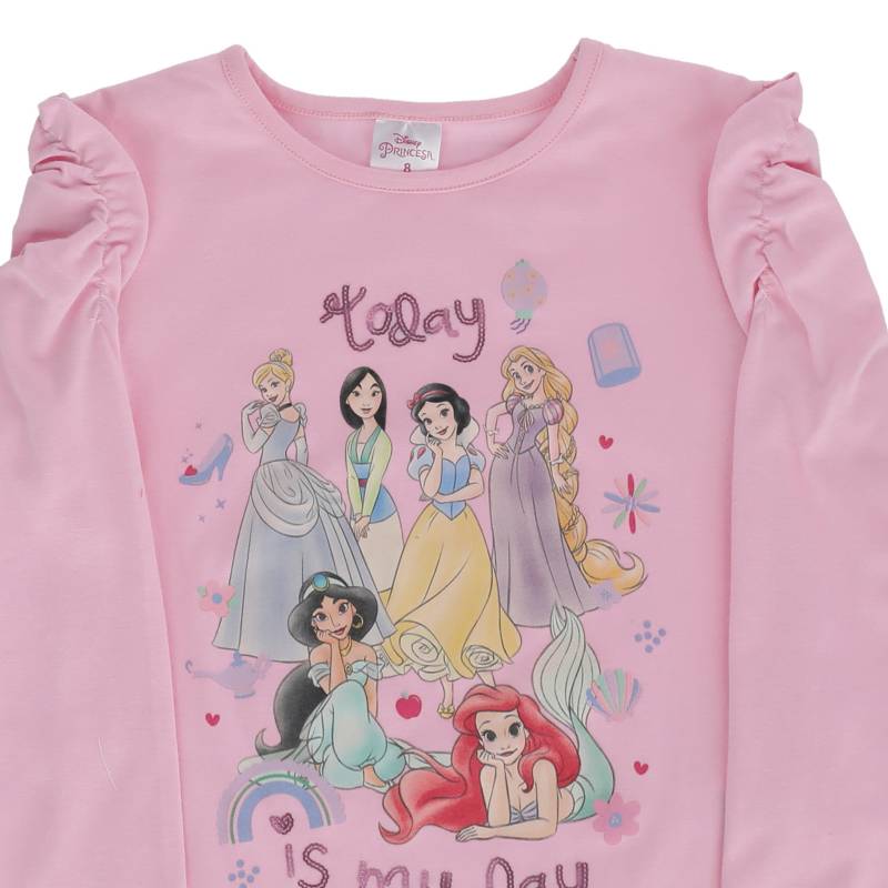 DISNEY Polera Manga Larga Ni a Rosado Princesas Disney falabella