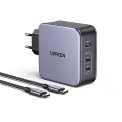 UGREEN - UGREEN USB-A+2*USB-C Cargador rápido 140W con USB-C 2M Negro