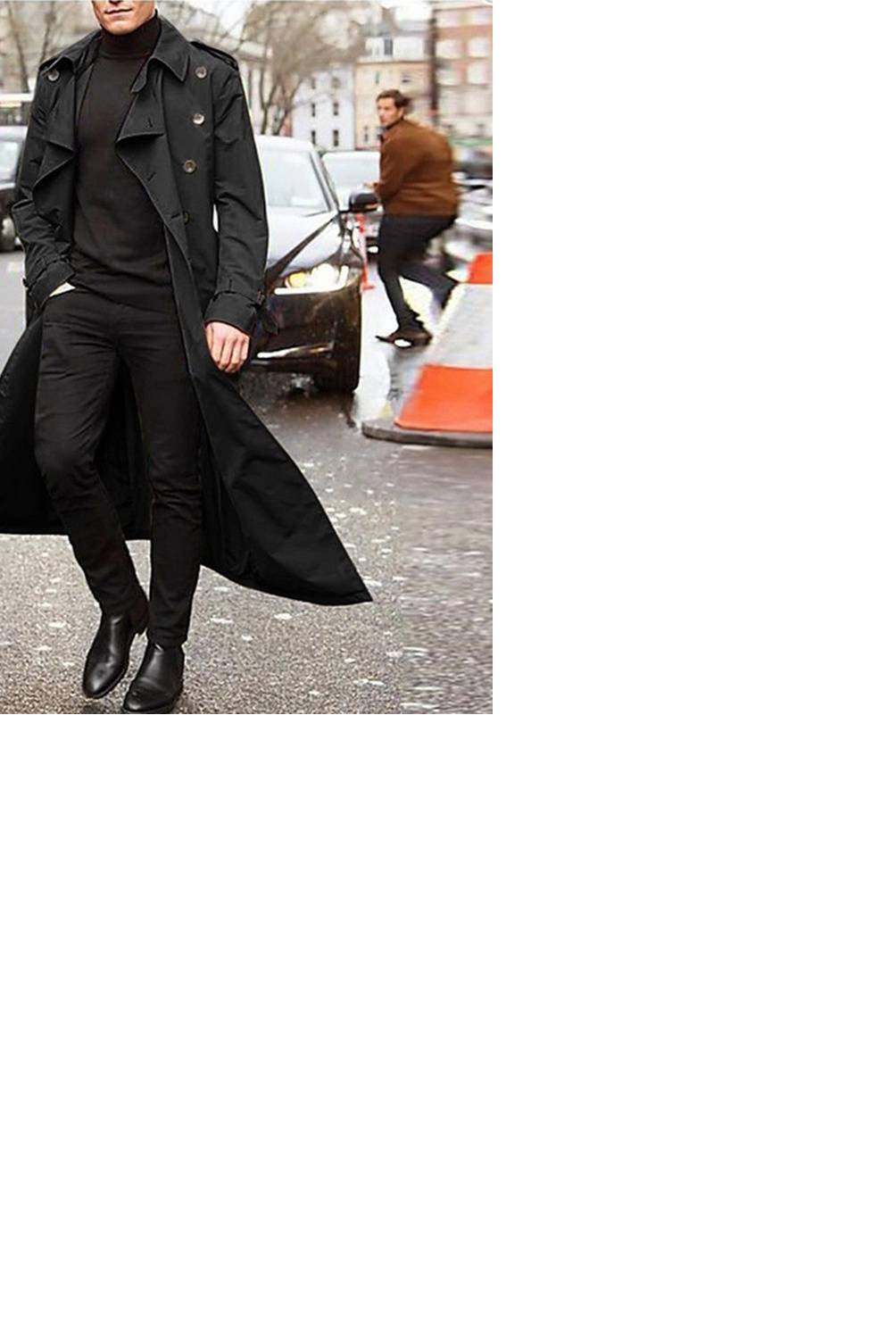 GENERICO medio largo casual trench coat-negro. falabella.com