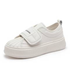 LIANYUN - Zapatos de Cuero para Mujer Blancos Informales.