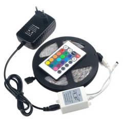 TECNOLAB - Tira De Luces LED RGB 5Mts Adhesivo Control Remoto Tecnolab
