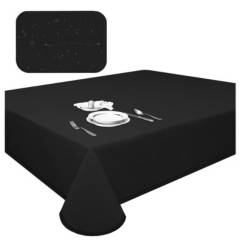 MAISONETTE - Mantel antimancha rectangular 400x180 elegant negro
