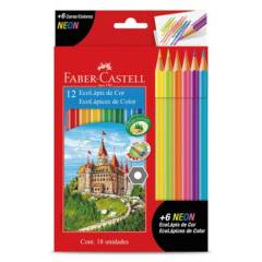 FABER-CASTELL - Ecolápices Faber-Castell x12 Colores + 6 Neón