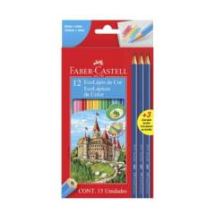FABER-CASTELL - Lápices de Color Faber Castell x12 Colores + 3 Grafitos