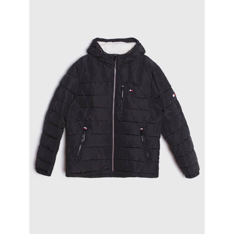 TOMMY HILFIGER Parka Hoodie Quilted Con Logo Negro Hombre | falabella.com