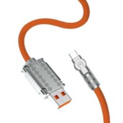 XUNDD - Cable de Carga USB C Flexible Giratorio 180° Android Carga Rápida