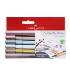FABER-CASTELL - Destacador Textliner Plus Faber-Castell x6 Colores Metálicos