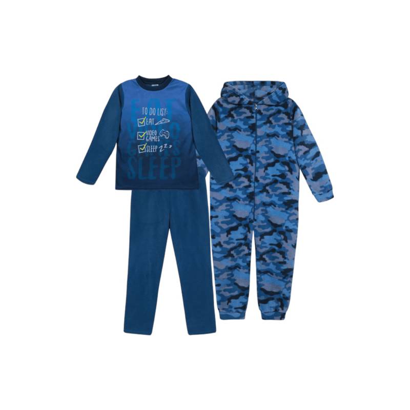 WEAR Pack 2 Pijama Polar Set y Entero Azul Wear | falabella.com