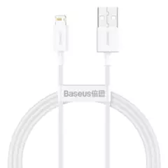 BASEUS - Cable de Datos USB Lightning Blanco - Carga Rápida 1M