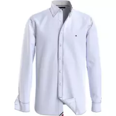 TOMMY HILFIGER - Camisa Classic Flex Con Logo Blanco Hombre
