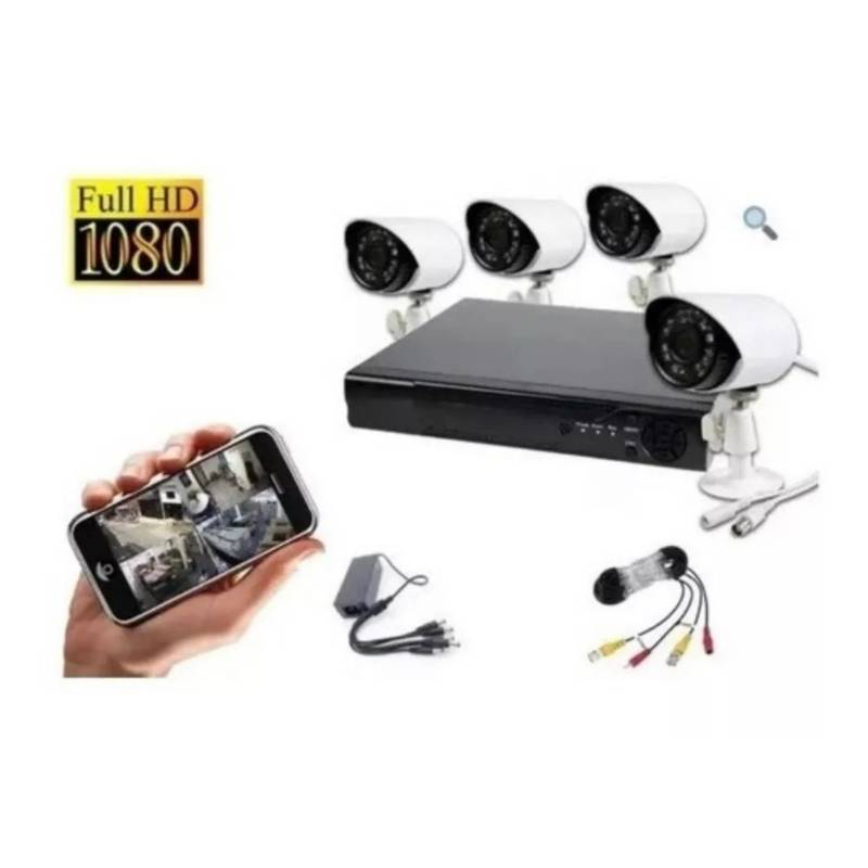 estoy feliz Leve pared GENERICO KIT Vigilancia CCTV con 4 Camaras full HD Incluye equipo Grabador  | falabella.com