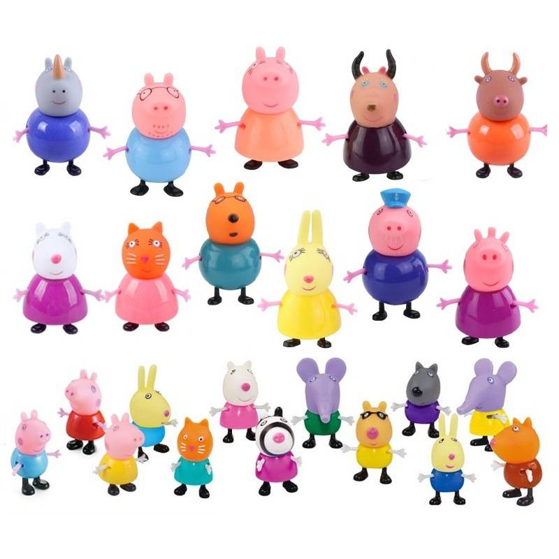 TIOZONEY Más vendido 25pcs Peppa Pig Figuras de dibujos animados Juguetes.