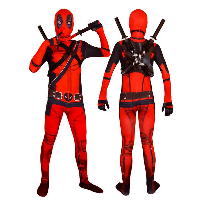 TIOZONEY Más vendido Disfraz de Cosplay de Deadpool para Niño de Halloween.