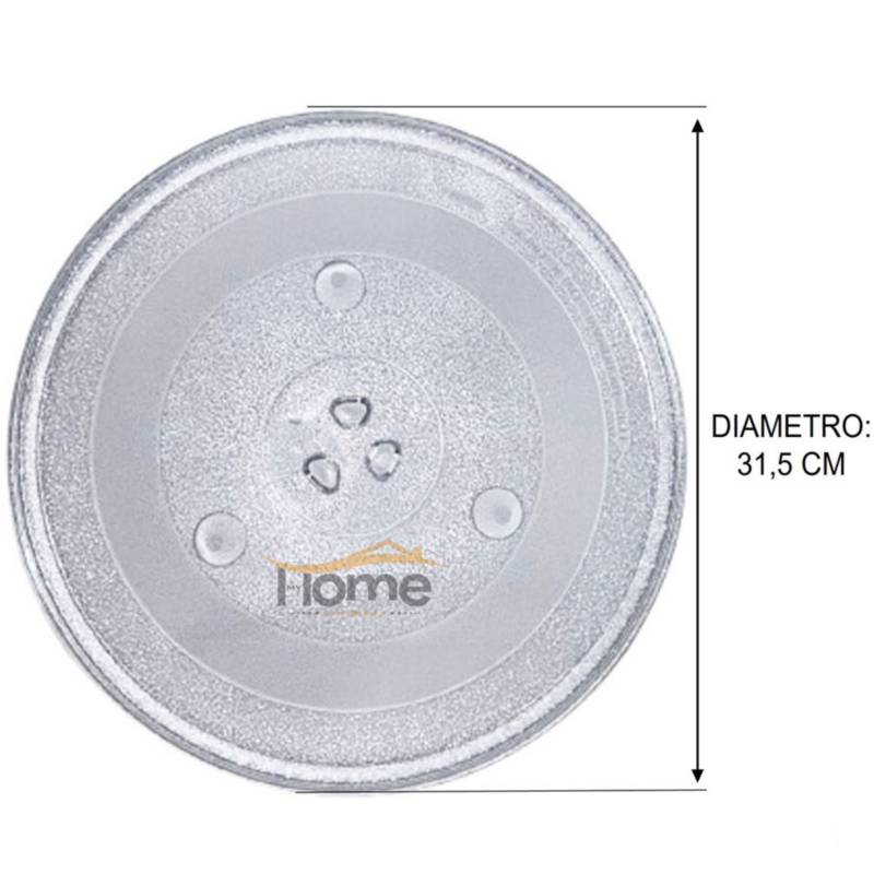 Plato Para Microondas De Cristal 31.5 Cm Diametro Trebol