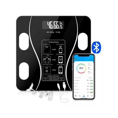Balanza Pesa Digital Inteligente Vitalia Bluetooth Smart App Color Negro